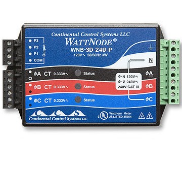 WattNode 208/240 VAC 3相制千瓦时变换器 T-WNB-3D-240